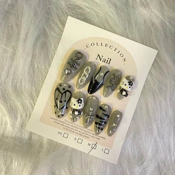 10 piece press on nail kitty - Picture 1 of 1